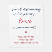 Soziale Distanzierung ist vorübergehend | Typograf Fleecedecke (Vorderseite)