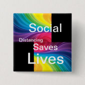 soziale Distanzierung rette Leben Button (Vorderseite)