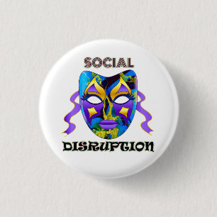 Soziale Distanzierung Störung Fette Farbige Maske Button