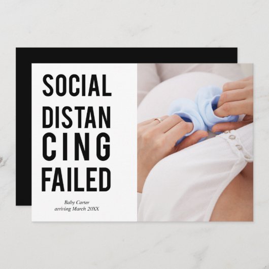 Soziale Distanzierung Versagt Sans Serif Typografi Ankündigung (Vorne/Hinten)