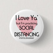 Soziale Distanzierung von Coronavirus zur Liebe Button (Vorderseite)