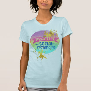 Soziale Distanzierung - Wasserfarben-Kugel - Golde T-Shirt