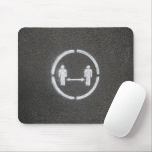 Soziale Distanzierungsbeschilderung Mousepad