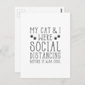 Soziale Distanzkatze Postkarte (Vorne/Hinten)