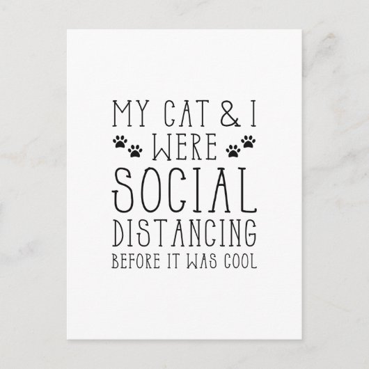 Soziale Distanzkatze Postkarte (Vorderseite)