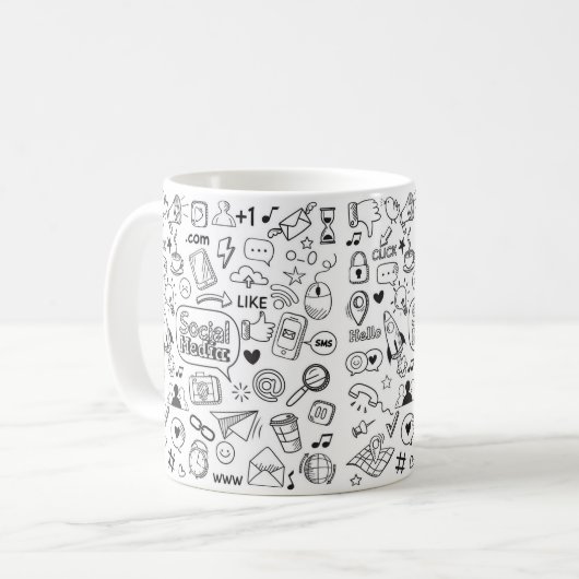 Soziale Doppel-Kunst Kaffeetasse (Vorderseite Links)