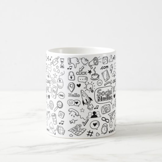 Soziale Doppel-Kunst Kaffeetasse (Mittel)