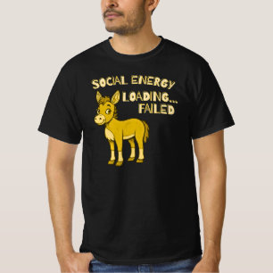 Soziale Energie Ladefehler Lustiger Introvertierte T-Shirt
