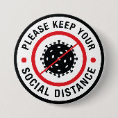 soziale Entfernung Button (Vorderseite)