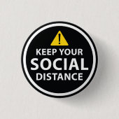 soziale Entfernung Button (Vorderseite)