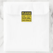 soziale Entfernung Quadratischer Aufkleber (Tasche)