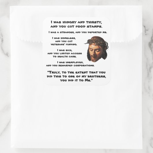 Soziale Gerechtigkeit Quadratischer Aufkleber (Tasche)