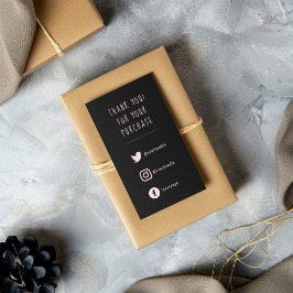 Soziale Links, rosa und schwarz Reihenfolge einfüg Begleitkarte