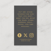 Soziale Logos, grau und gold Kundenauftrag Begleitkarte (Rückseite)