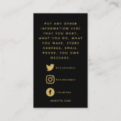 Soziale Logos QR-Code, Gold Luxus Dank einfügen Begleitkarte (Rückseite)