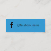 Soziale Medien (blau / weiß) Mini Visitenkarte (Vorderseite)