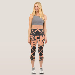 Soziale Medien Cyber Grunge Y2K abgenutzte Ästheti Capri Leggings