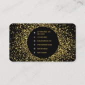 Soziale Medien für Gold und Schwarz-Glitzer Visitenkarte (Rückseite)