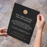 Soziale Medien für Schwarz/Gold-Firmenlogos Flyer<br><div class="desc">Dieser moderne,  minimalistische Flyer wäre ideal für Ihre geschäftlichen und Werbebedürfnisse. Fügen Sie einfach Ihre eigenen Daten hinzu,  indem Sie auf die Option "Personalisieren" klicken.</div>