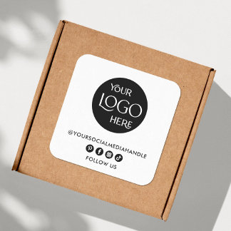 Soziale Medien für Unternehmen gestalten Ihre eige Quadratischer Aufkleber