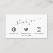 Soziale Medien Icons QR Code danke Rabatt Begleitkarte (Vorderseite)