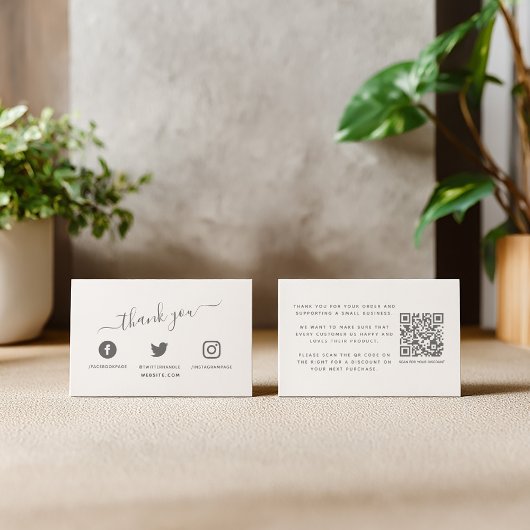 Soziale Medien Icons QR Code danke Rabatt Begleitkarte
