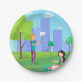 Soziale Medien im Park Pappteller (Vorderseite)