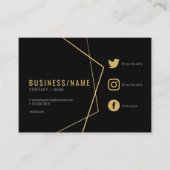 Soziale Medien in Schwarz und Gold Visitenkarte (Vorderseite)