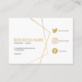 Soziale Medien in Weiß und Gold Visitenkarte (Vorderseite)