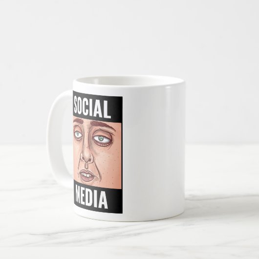 Soziale Medien Kaffeetasse (Vorderseite Links)