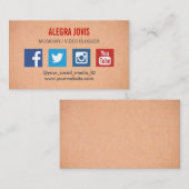 SOZIALE MEDIEN MUSIKER SIE TUBE GESCHÄFTSKARTE VISITENKARTE (Vorne/Hinten)