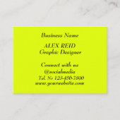 Soziale Medien Trendy Neon Modern Fluorescent Yell Visitenkarte (Vorderseite)
