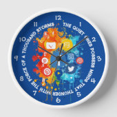 Soziale Netzwerk-Symbole Blau Ich zitiere Stille u Uhr (Vorderseite)