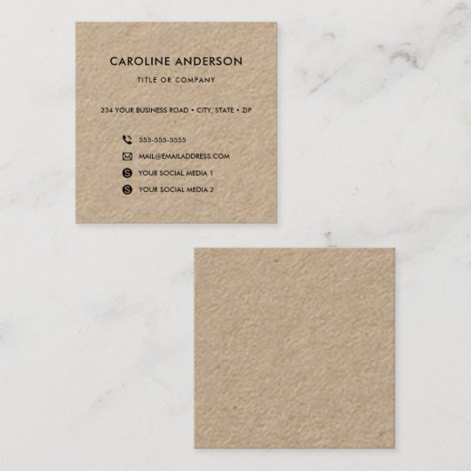 Soziale Netzwerke rustikale Kraft Quadratische Visitenkarte (Vorne/Hinten)