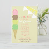 Soziale Party Einladung von Eiscreme (Stehend Vorderseite)