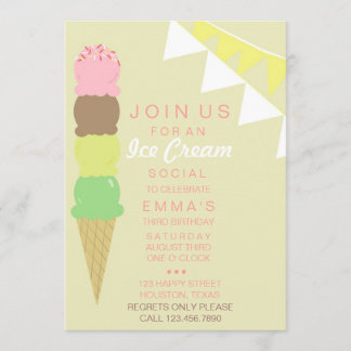 Soziale Party Einladung von Eiscreme