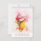 Soziale Party Einladung von Eiscreme (Vorderseite)