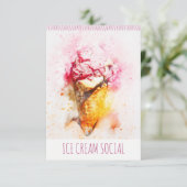 Soziale Party Einladung von Eiscreme (Stehend Vorderseite)