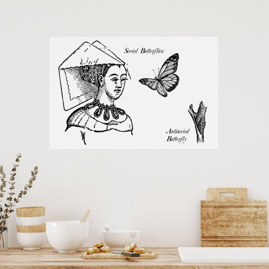 Soziale Schmetterlinge Poster (Küche)