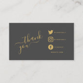 Soziale Symbole QR Code grau/gold Dank Rabatt Begleitkarte (Vorderseite)