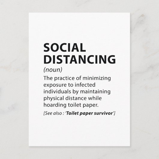 Soziale Trennung Postkarte (Vorderseite)