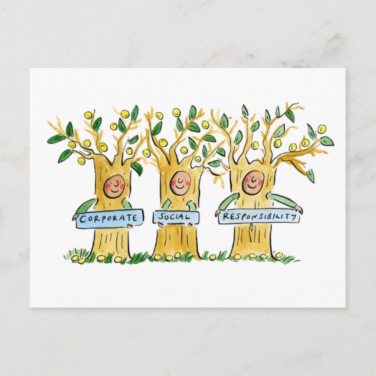 Soziale Verantwortung der Unternehmen Postkarte (Vorderseite)
