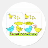 Soziale Vernetzung Runder Aufkleber (Vorderseite)