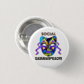 Soziale Zerrüttung kühne farbige Maske Button (Vorne & Hinten)