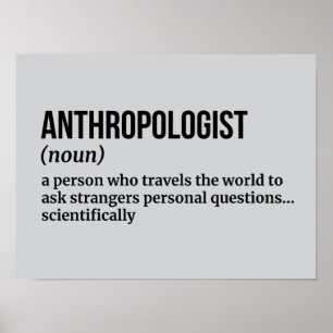 Sozialer Anthropologe - Funny Definition Poster