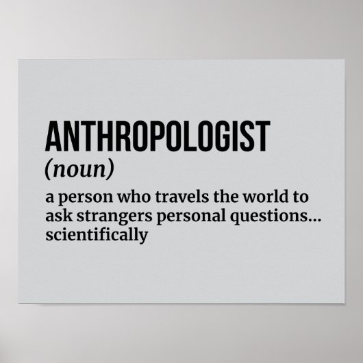 Sozialer Anthropologe - Funny Definition Poster (Vorne)