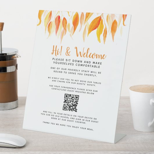 Sozialer distanzierter Gast kontaktloser QR-Code f Sockelschild (In Situ)