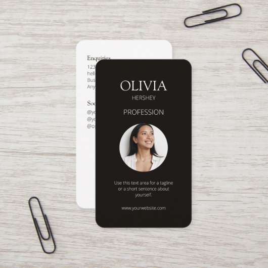 Sozialer QR-Code für weißes Foto Visitenkarte (Vorderseite/Rückseite Beispiel)