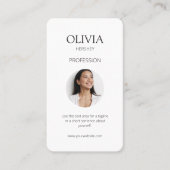 Sozialer QR-Code für weißes Foto Visitenkarte (Vorderseite)