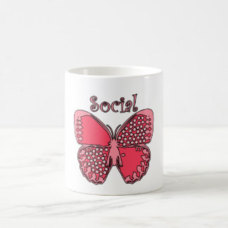 Sozialer Schmetterling Kaffeetasse